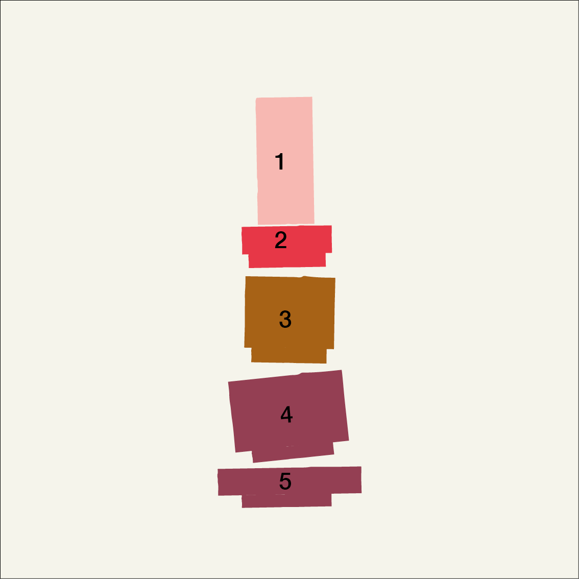 illustratie van een Burgundy Candl Stack van Stan Editions. Illustration of a burgundy Candl Stack from Stan Editions. Illustration d'un bordeaux candl Stack de Stan Editions.